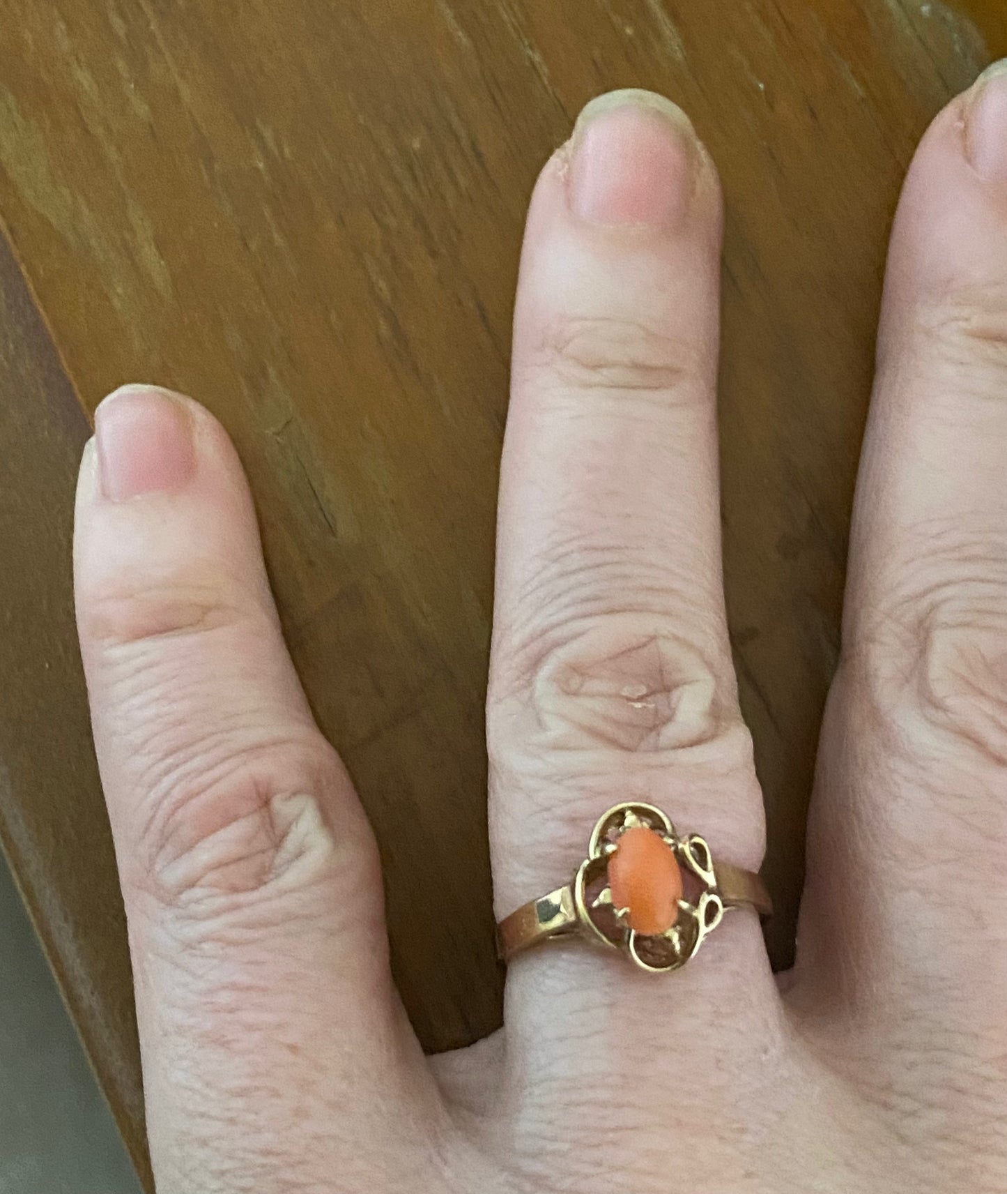 9ct Gold Pink Coral Ring