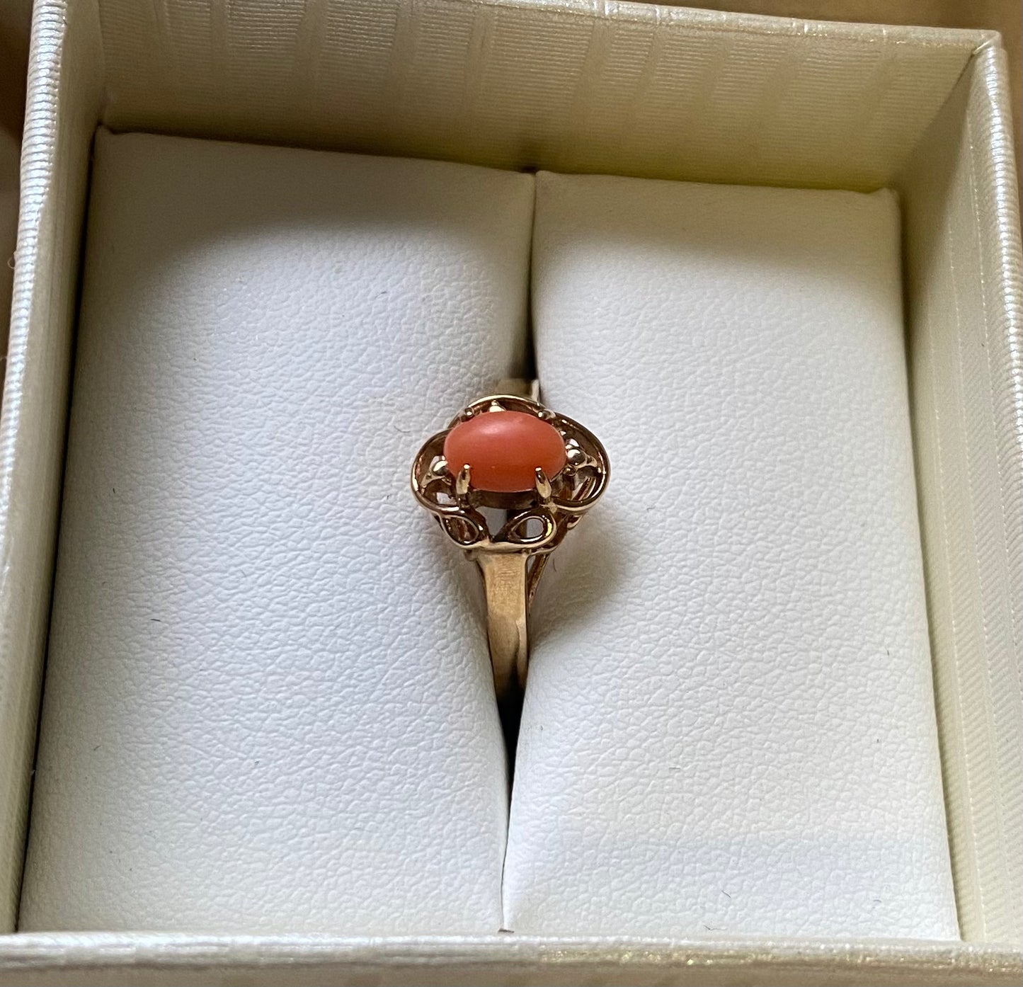 9ct Gold Pink Coral Ring