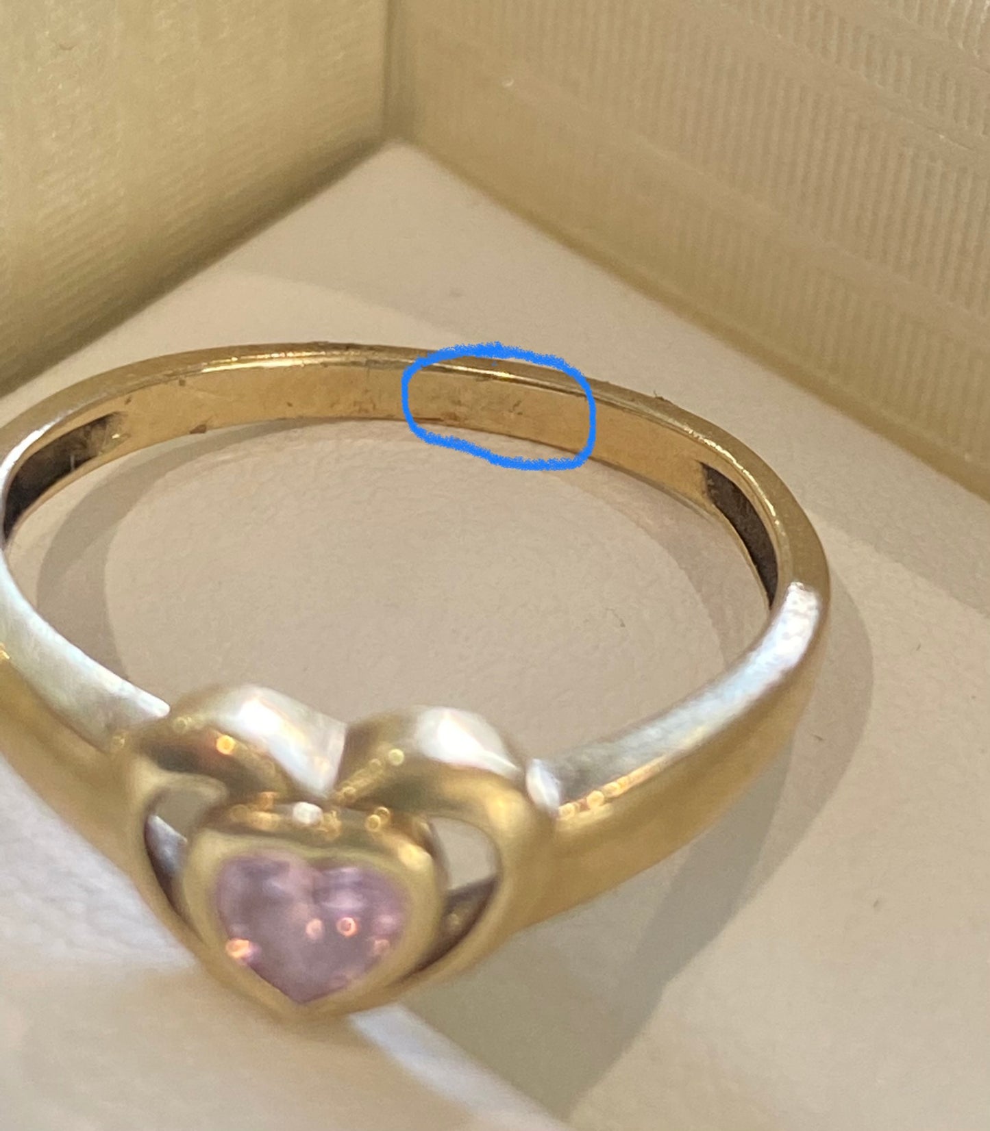 9ct Gold Natural Pink Topaz Love Heart Ring