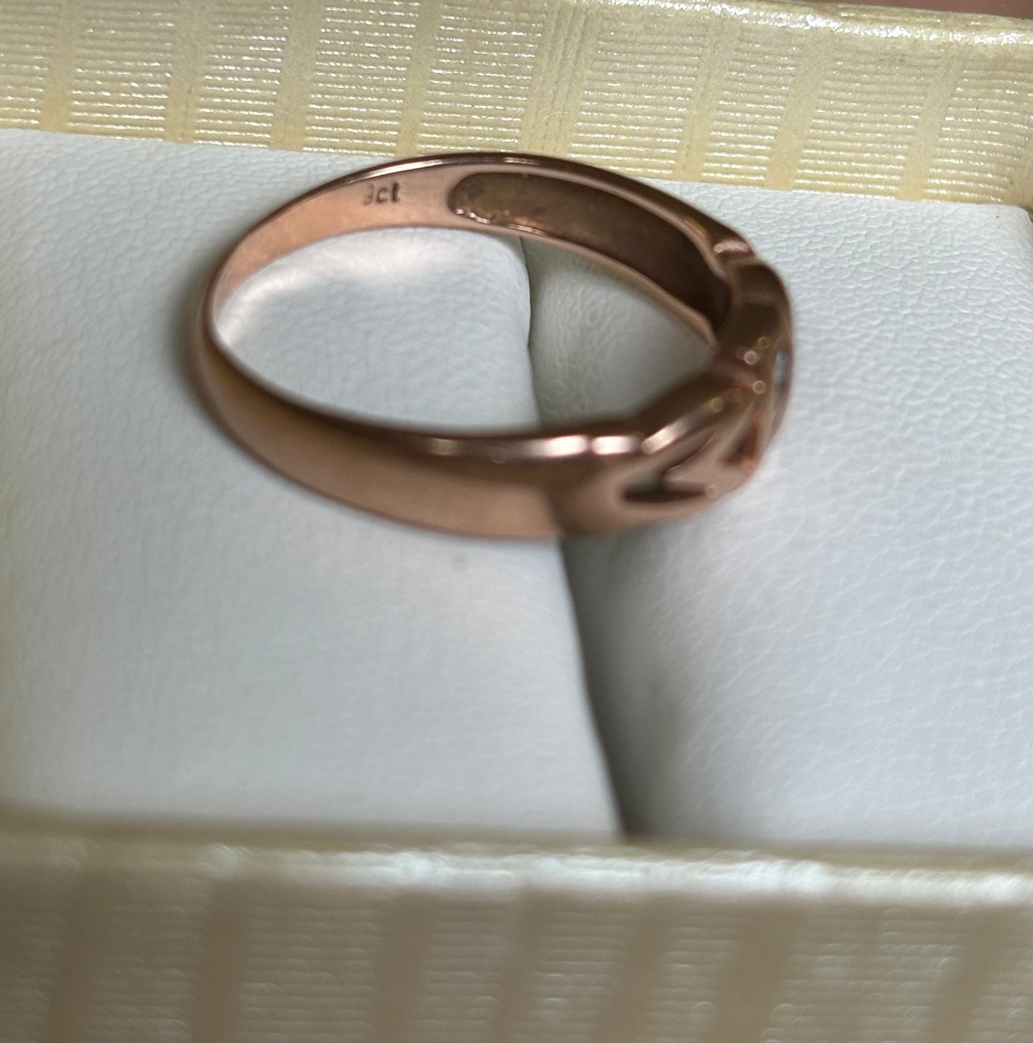 9ct Rose Gold & 3 Diamonds Band Ring