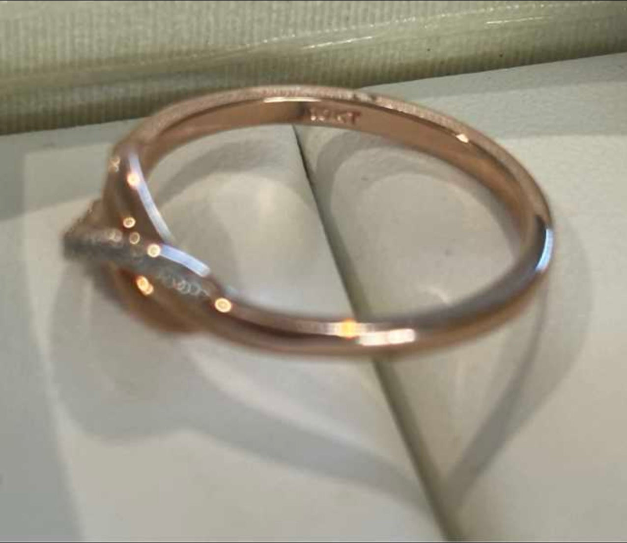 10KT Rose Gold Infinity Band with Natural Diamonds Ring