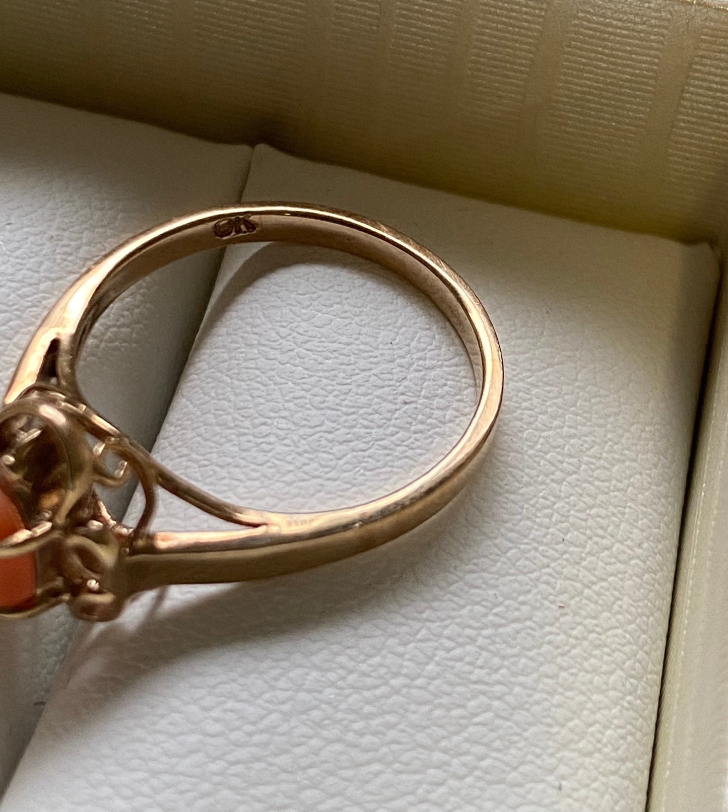 9ct Gold Pink Coral Ring